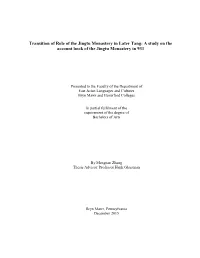 Transition of Role of the Jingtu Monastery in Later Tang: a Study on the Account Book of the Jingtu Monastery in 931
