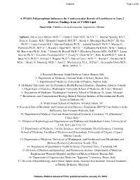 Findings from ACCORD Lipid Short Title: Genetics of Cardiovascular Response to Fibrates