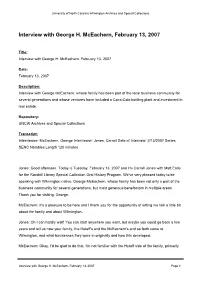 Interview with George H. Mceachern, February 13, 2007