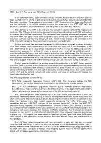 ITC - Loc/ID Separation SIG Report 2014