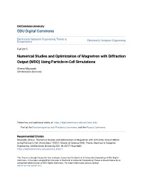 Numerical Studies and Optimization of Magnetron with Diffraction Output (MDO) Using Particle-In-Cell Simulations