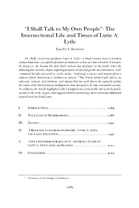 The Intersectional Life and Times of Lutie A. Lytle