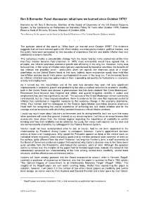 What Have We Learned Since October 1979? (Central Bank Articles And