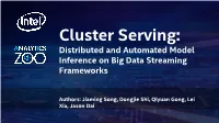 Bigdl, for Apache Spark* Openvino, Ray* and Apache Spark*