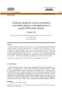 Continuity Properties in Non-Commutative Convolution Algebras, with Applications in Pseudo-Differential Calculus