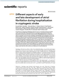 Different Aspects of Early and Late Development of Atrial Fibrillation