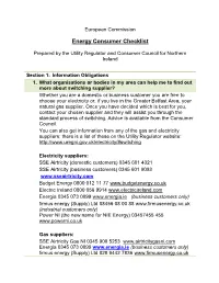 Energy Consumer Checklist