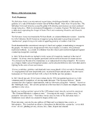 History of the Salvation Army Early Beginnings the Salvation Army Is