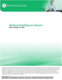 Medical Intelligence Report Date: October 27, 2020