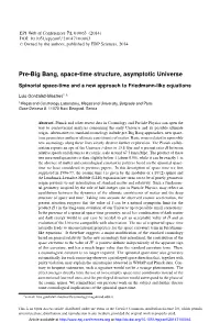 Pre-Big Bang, Space-Time Structure, Asymptotic Universe