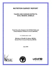 Taleex Hudun Nutrition Survey