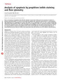 Analysis of Apoptosis by Propidium Iodide Staining and Flow Cytometry