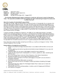CEBL Operations Internship Spring-Summer 2021