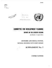 Committee for Development Planning Report on the Seventh Session