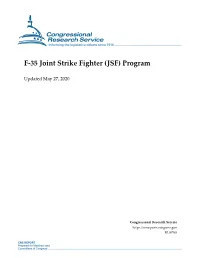 F-35 Joint Strike Fighter (JSF) Program