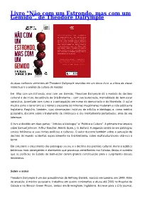 Livro "Não Com Um Estrondo, Mas Com Um Gemido", De Theodore Dalrymple
