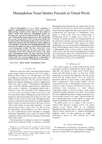 Minangkabau Visual Identity Principle in Virtual World