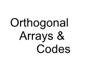 Orthogonal Arrays and Codes