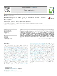 Population Dynamics of the Epiphytic Bromeliad Tillandsia Butzii in Cloud Forest