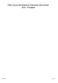 Public Sector Development Programme (Sectorwise) 2014 - 15 Original