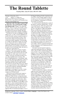 The Round Tablette Founding Editor: James W