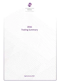 2016 Trading Summary
