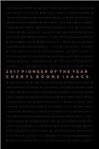 2017 Pioneer of the Year C H E R Y L B O O N E I S a A