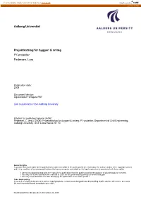 Aalborg Universitet Projektkatalog for Byggeri & Anlæg P1-Projekter