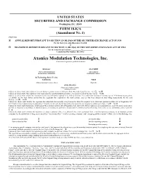 Axonics Modulation Technologies, Inc. (Exact Name of Registrant As Specified in Its Charter) ______