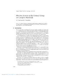 Effective Actions of the Unitary Group on Complex Manifolds