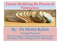 Factors Modifying the Process of Putrefaction