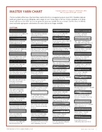 Master Yarn Chart Not to Be Reprinted