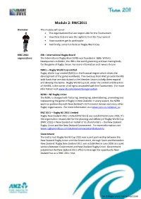 Module 2: About RWC 2011