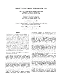 Sound to Meaning Mappings in the Bouba-Kiki Effect