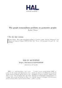 The Graph Isomorphism Problem on Geometric Graphs Ryuhei Uehara
