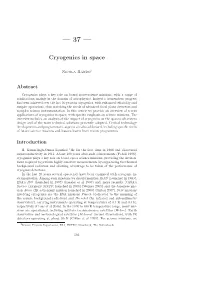 Cryogenics in Space