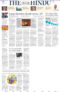 Larger Bench to Decide on Sec. 377