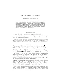 Factorization Techniques, by Elvis Nunez and Chris Shaw