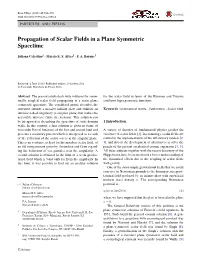 Propagation of Scalar Fields in a Plane Symmetric Spacetime