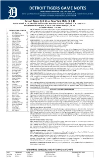 Tigers Notes 3-9-18.Indd