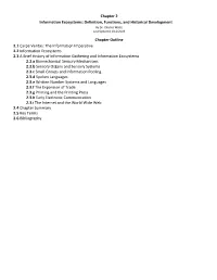 Chapter 2 Information Ecosystems: Definition, Functions, and Historical Development by Dr