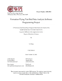 Formation Flying Test Bed Data Analysis Software Programming Project