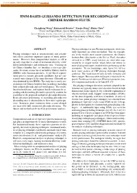 Hmm-Based Glissando Detection for Recordings of Chinese Bamboo Flute