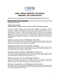 Oprah Winfrey Network January 2012 Highlights