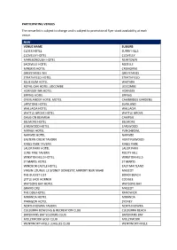 PARTICIPATING VENUES the Venue List Is Subject to Change and Is