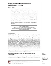 "Plant Microbiome Identification and Characterization". In: Current