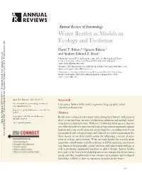 Water Beetles As Models in Ecology and Evolution