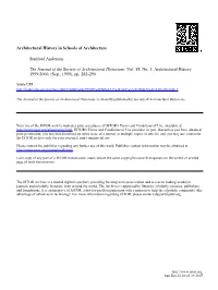 Architectural History in Schools of Architecture