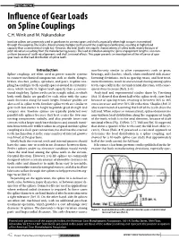 Influence of Gear Loads on Spline Couplings C.H