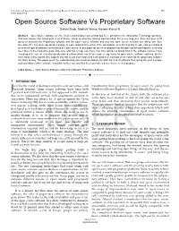 Open Source Software Vs Proprietary Software Sakshi Singh, Madhvik Verma, Naveen Kumar N